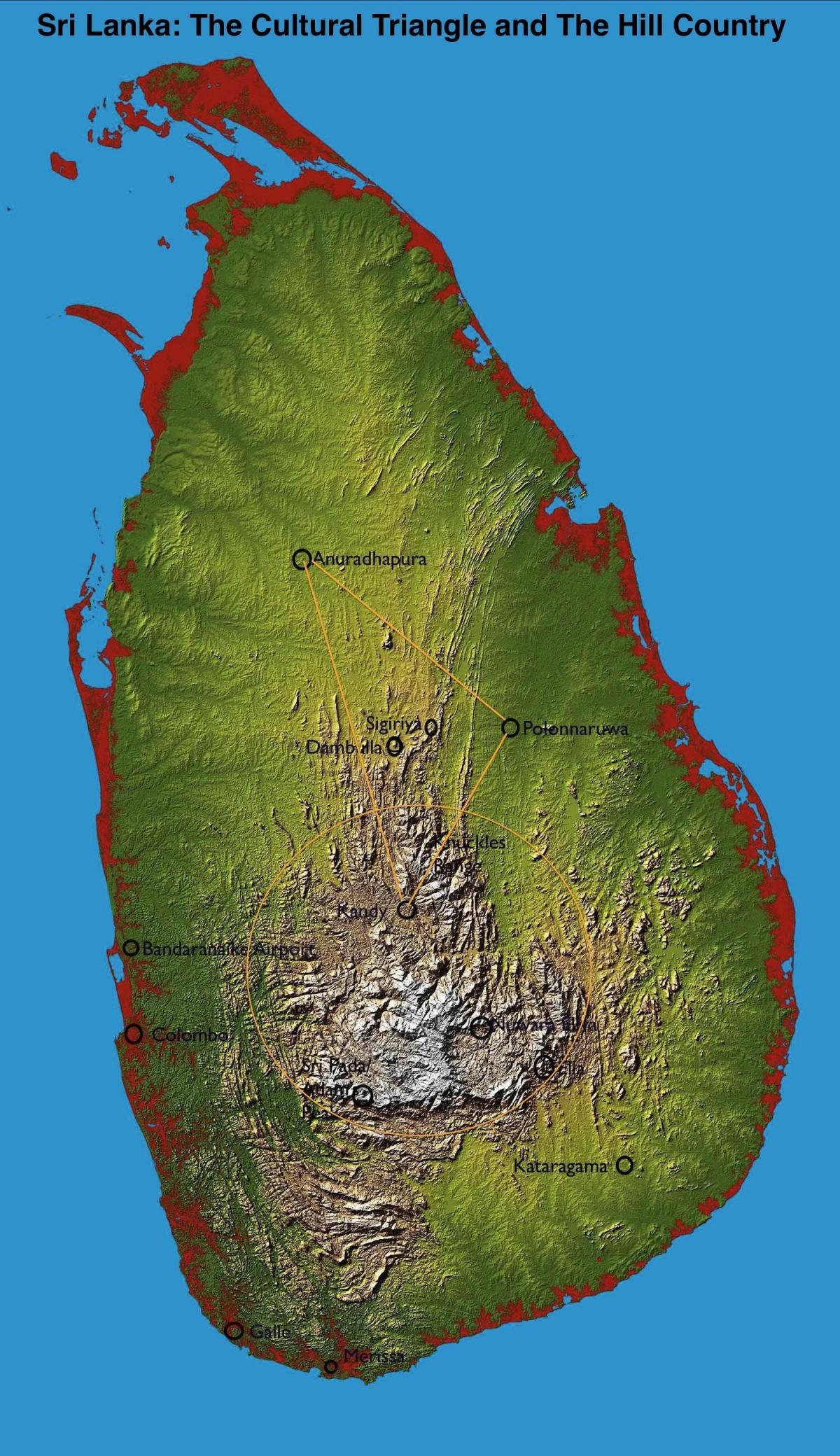 რუკა hill ქვეყანა Sri Lanka