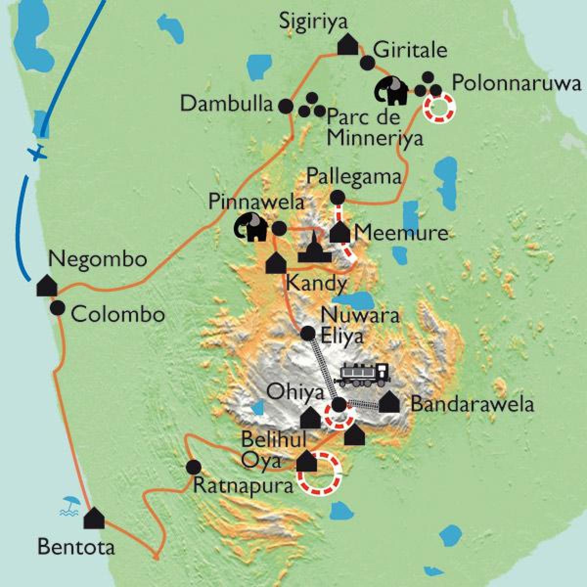 შრი-ლანკა რუკა sigiriya